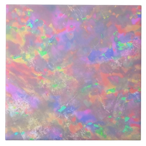     Elegant Multicolored Abstract Opal Purple Pink Ceramic Tile
