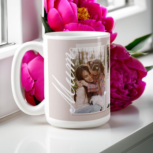 Elegant Mum Script Snapshot Mothers Day Photo Coffee Mug