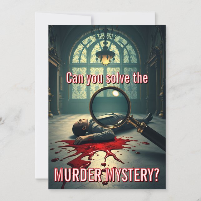 Elegant Murder Mystery Party Theme Invitation (Front)