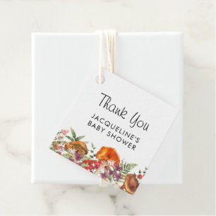 Elegant Mushroom Baby Shower Thank You Favor Tags