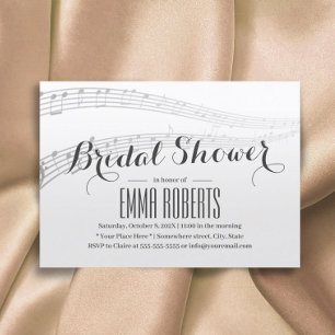 Elegant Music Notes Bridal Shower Invitations