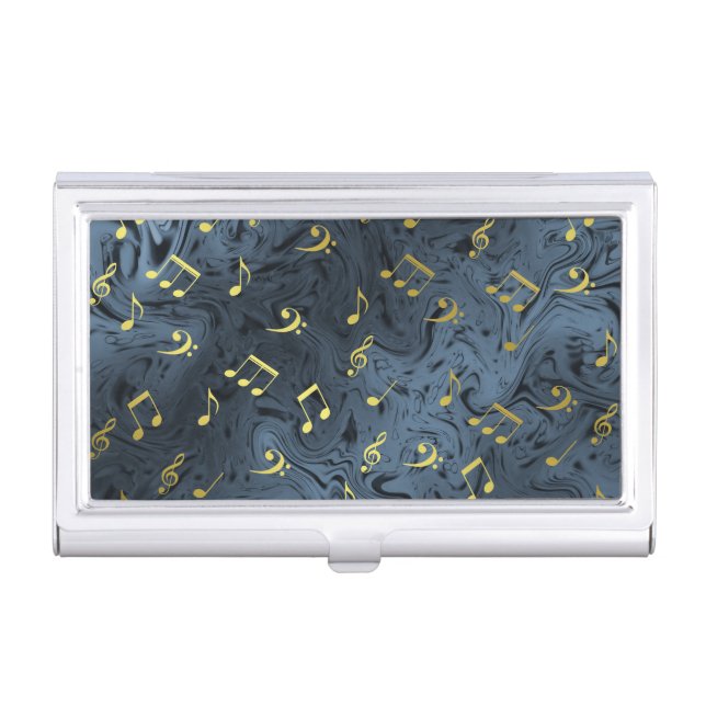 elegant music notes case for business cards (Front)