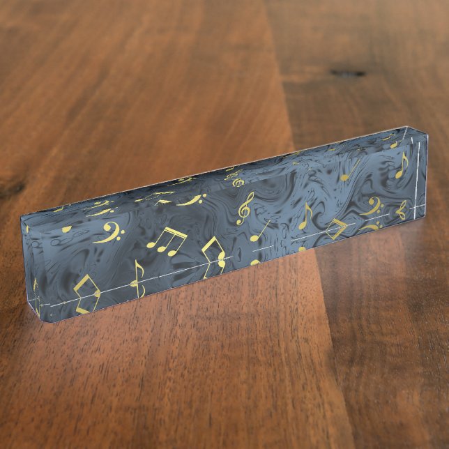 elegant music notes desk name plate (Side)