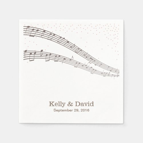 Elegant Music Notes Musical Wedding Paper Napkins