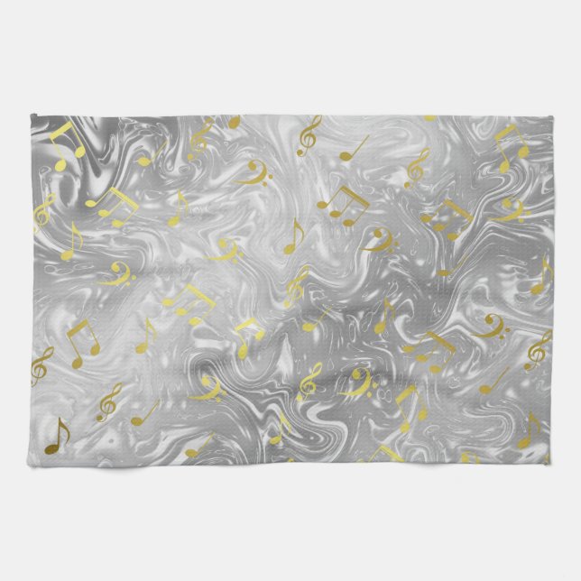 elegant music notes pattern kitchen towel (Horizontal)