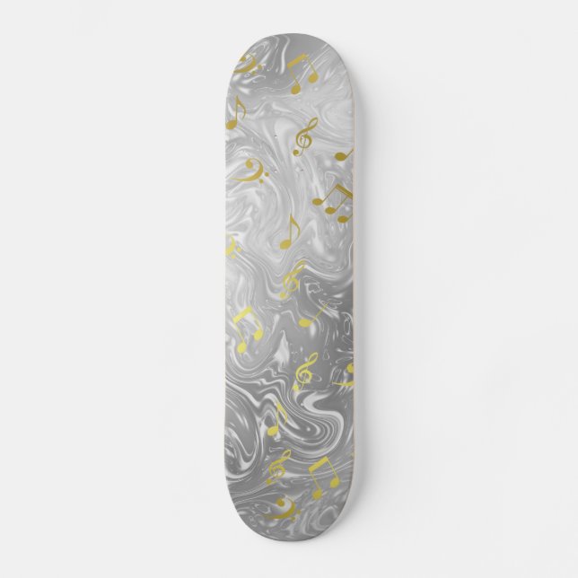 elegant music notes pattern skateboard deck (Front)