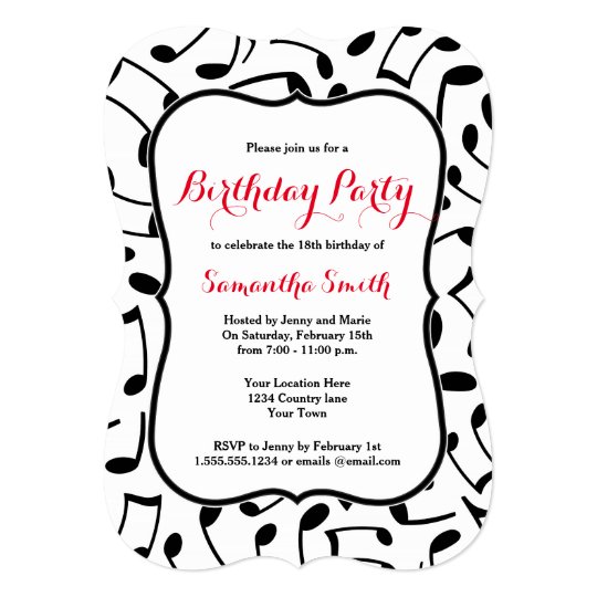 Music Themed Birthday Invitations 9