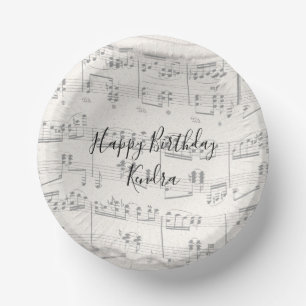 Elegant Music Notes with Script Paper Bowls