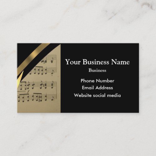 Elegant music sheet business card