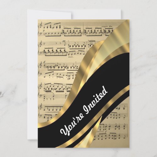 Elegant music sheet personalized announcement