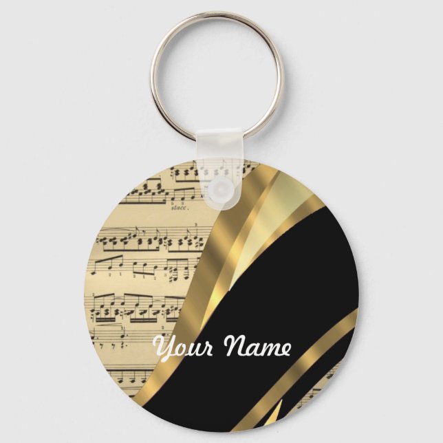 Elegant music sheet keychain (Front)