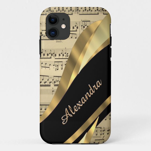 Elegant music sheet personalized Case-Mate iPhone case (Back)