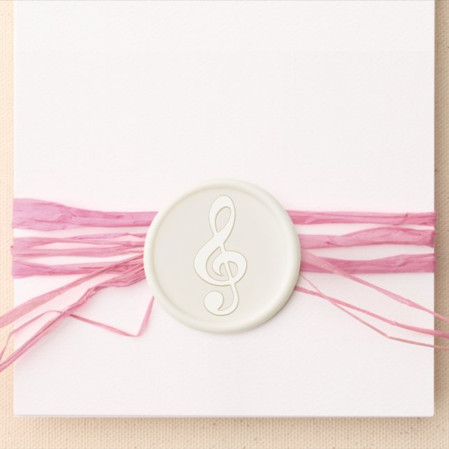 Elegant Music Symbol Treble Clef  Wax Seal Sticker (Front)