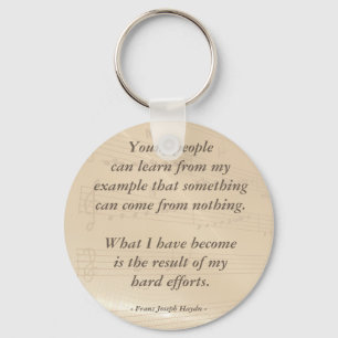 Elegant Music Teacher Haydn Quote Keychain