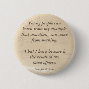 Elegant Music Teacher Haydn Quote Pinback Button