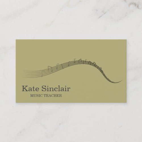 Elegant Music Teacher Keys Musical Business Card