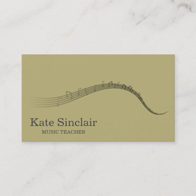Elegant Music Teacher Keys Musical Business Card (Front)
