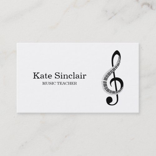 Elegant Music Teacher Piano Keys Musical Business  Business Card