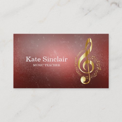 Elegant Music Teacher Piano Keys Musical Business Card