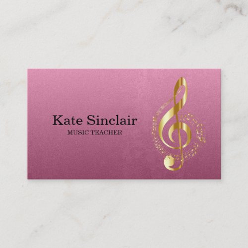 Elegant Music Teacher Piano Keys Musical Business Card