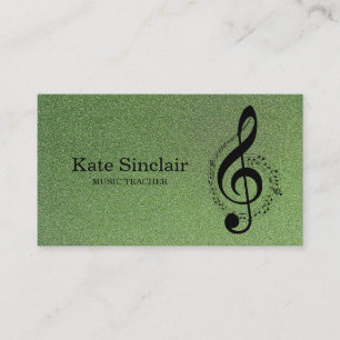 Elegant Music Teacher Piano Keys Musical Business Card