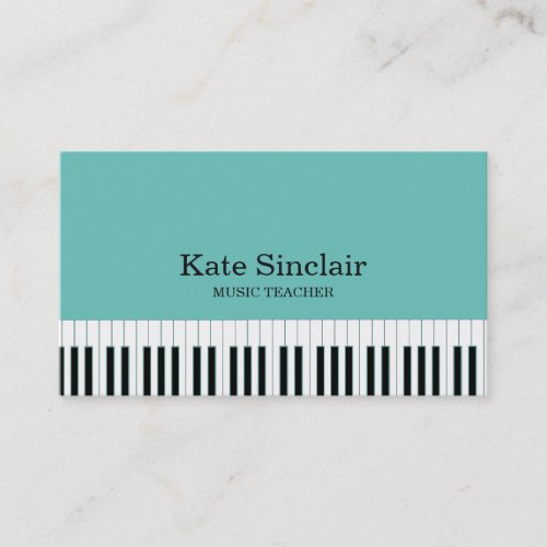 Elegant Music Teacher Piano Keys Musical Business Card