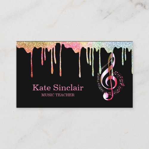 Elegant Music Teacher Piano Keys Musical Business Card