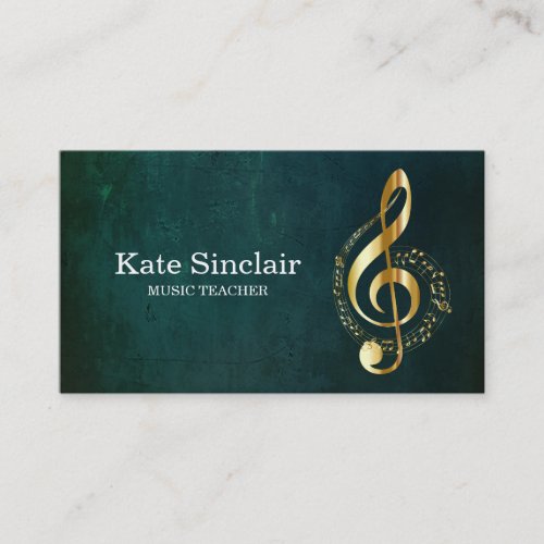 Elegant Music Teacher Piano Keys Musical Business Card