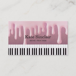 Elegant Music Teacher Piano Keys Musical Business Card