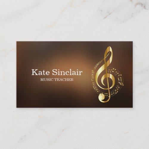 Elegant Music Teacher Piano Keys Musical Business Card