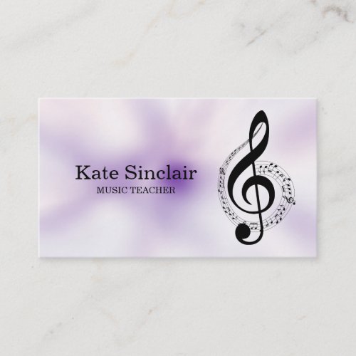 Elegant Music Teacher Piano Keys Musical Business Card