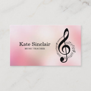 Elegant Music Teacher Piano Keys Musical Business Card