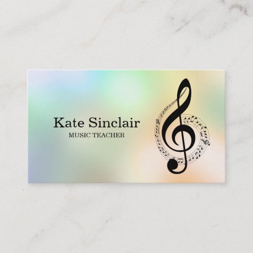 Elegant Music Teacher Piano Keys Musical Business Card