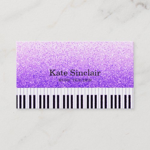 Elegant Music Teacher Piano Keys Musical Business Card