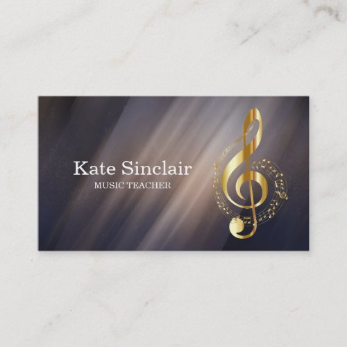 Elegant Music Teacher Piano Keys Musical Business Card