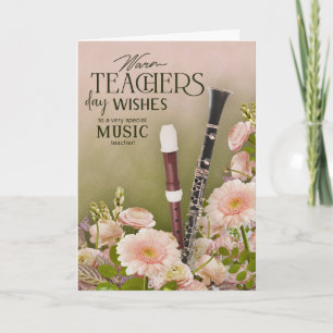 Elegant Music Teacher’s Day Floral Card