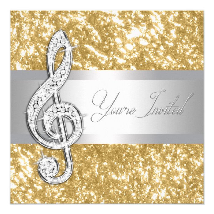 Elegant Music Treble Clef Invitation