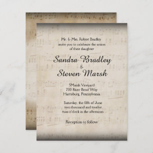 Elegant Music Wedding Invitation