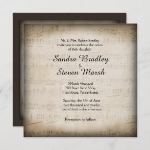 Elegant Music Wedding Invitation