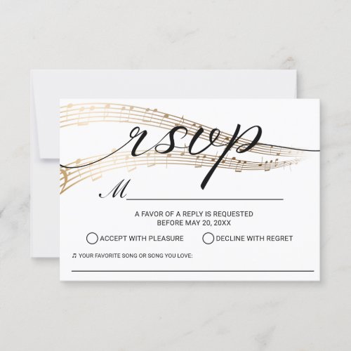 Elegant Music Wedding Song Request RSVP