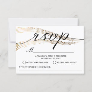 Elegant Music Wedding Song Request RSVP Card