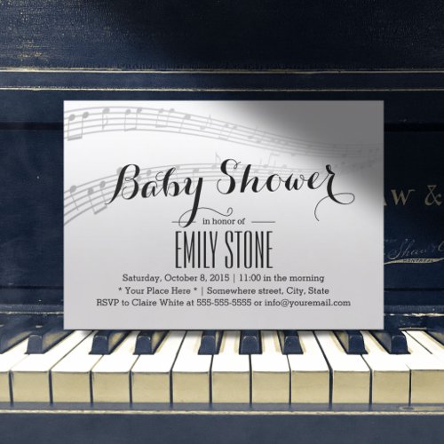 Elegant Musical Baby Shower Invitation