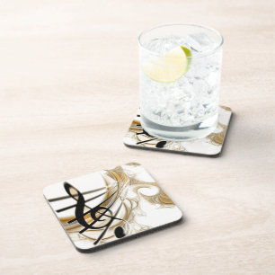 Elegant Musical Note Beverage Coaster