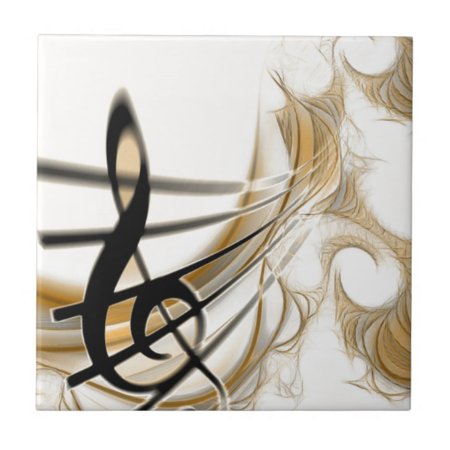 Elegant Musical Note Ceramic Tile