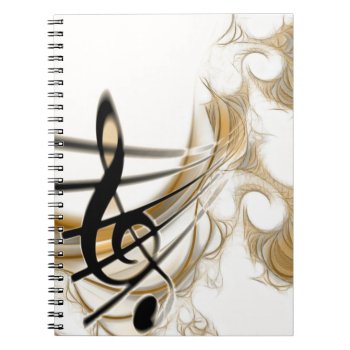 Elegant Musical Note Notebook by Recipecard at Zazzle