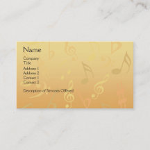 Elegant Musical Notes Business Cards - Gold Music