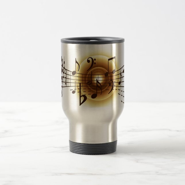 Elegant Musical Notes Travel Mug (Center)