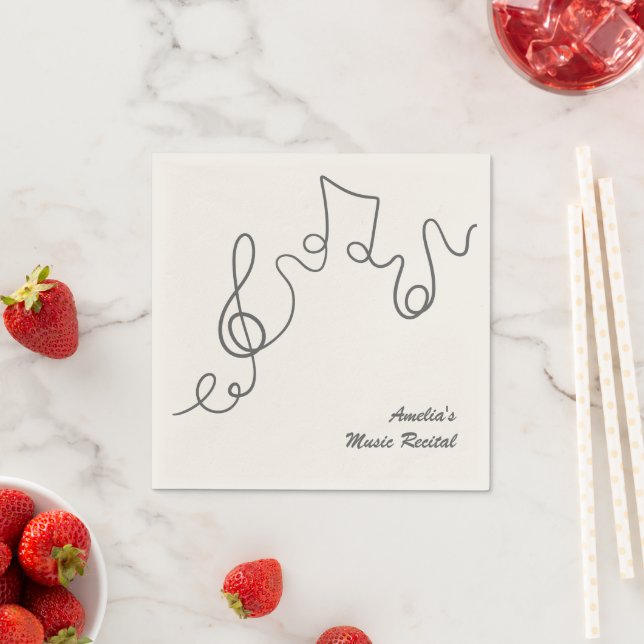 Elegant Musical Notes Treble Clef Music Event Napkins (Insitu)