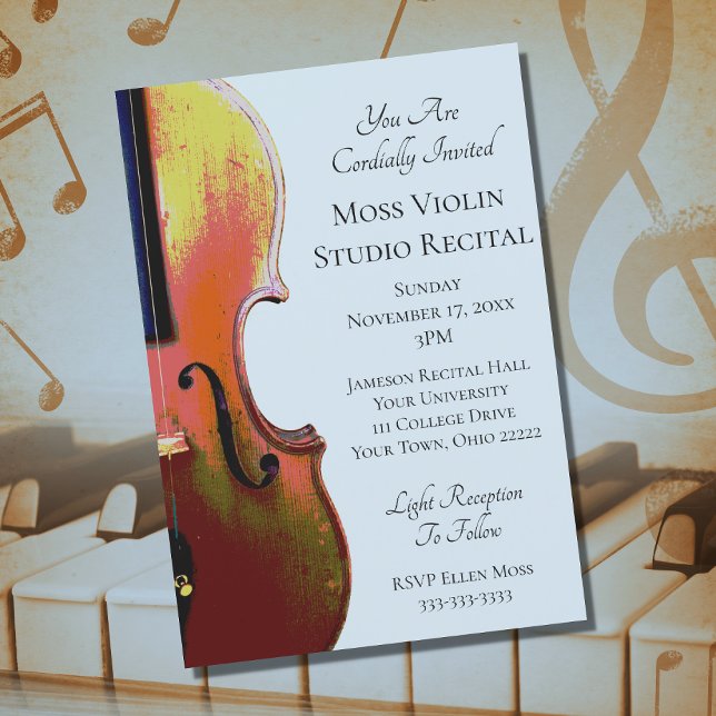 Elegant Musical Violin Recital Invitation (Creator Uploaded)