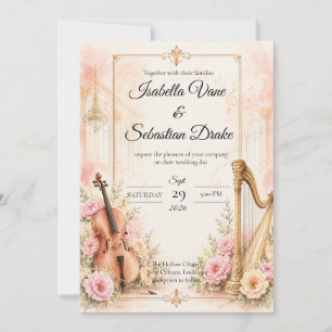 Elegant Musical Wedding Wedding  Invitation